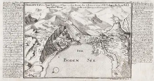 Bregentz wie Statt Schlos und Clausen A. 1647 den 5 Ienner von dein Schwedischen Feldmarschal Wrangeln mitt St