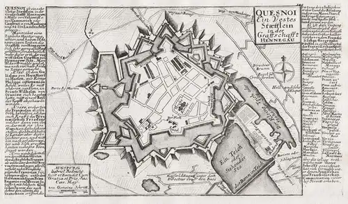 Quesnoi ein vestes Staettlein in der Graffschafft Hennegau - Le Quesnoy / Hauts-de-France / Plan