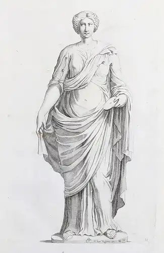 Female holding a dish - Statue / sculpture / mythology / Mythologie