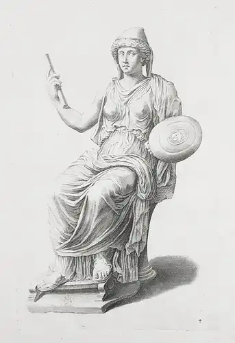 (Statue of a woman with shield and scepter) - Frau / femme / Statue / sculpture / Roman antiquity / Altertum (