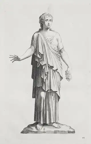 (Female statue with wine grape) - Statue / sculpture / Roman antiquity / Altertum (48)