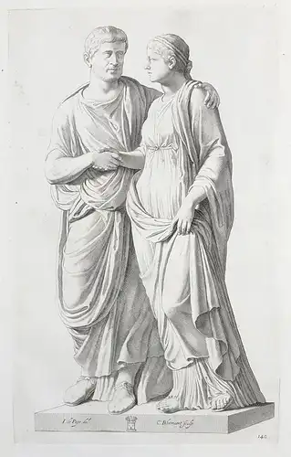 (Roman Senator and woman) - Statue / sculpture / mythology / Mythologie (140)