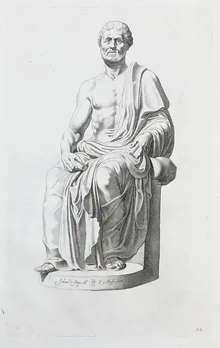 (Seated Consul holding a scroll, facing forward) - Statue / sculpture / mythology / Mythologie
