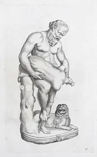 (Silenos mit Weinschlauch / Silenos with wineskin) - Statue / sculpture / mythology / Mythologie (138)