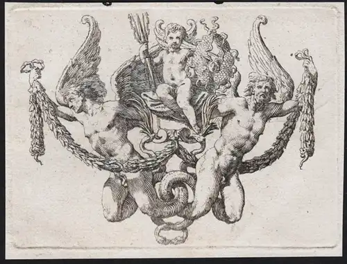 Ornament with putti and two winged figures