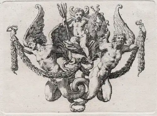 Ornament with putti and two winged figures