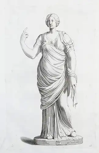 (Statue of a standing woman with one arm raised) - woman / Frau / femme / Statue / sculpture / Roman antiquity