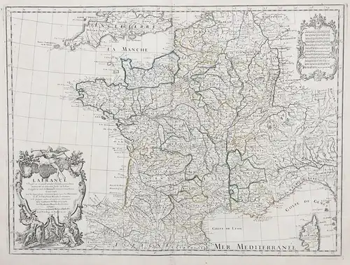 La France, dressee sur un nomre de cartes particulieres manuscrites ou imprimees levees sur les lieux et confe