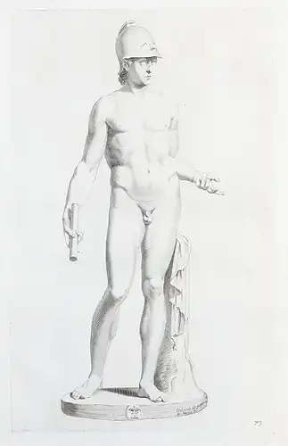 (Statue of naked Mercurius with a helmet on his head) - Mercury / Merkur / sculpture / Mythologie / mythology