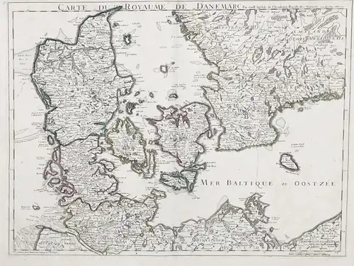 Carte du Royaume de Danemarc - Danmark Denmark Dänemark