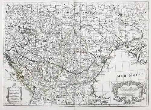 Carte de la Hongrie et des Pays qui dependoient autrefois - Hungary Romania Ukraine Bulgaria Siebenbürgen Blac