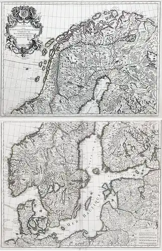 Carte des Courones du Nord Dediée au tres puissant et tres Invicible Prince Charles XII, Roy de Suede, des Got