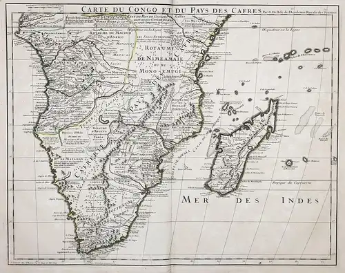 Carte du Congo et du Pays des Cafres - South Africa / Afrique du Sud / Südafrika / Southern Congo Madagascar i