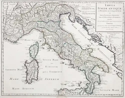 Tabula Italiae antiquae - Italia Italy Italien / Sardegna Sardinien / Corsica / Corse / Korsika