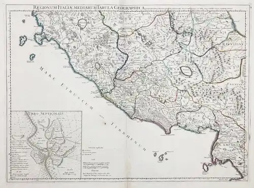 Regionum Italiae Mediarum Tabula Geographica -  Italia / Italy / Italien / Roma / Lazio