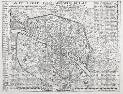 Plan de la Ville et Faubourgs de Paris - Paris / city plan / Stadtplan / cité