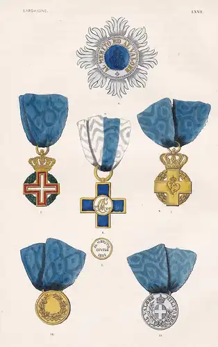 Sardaigne. LXXII. - Sardinien Sardinia Sardegna Orden medal decoration Medaille