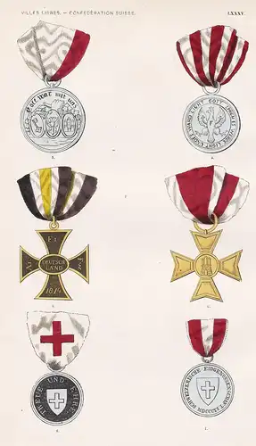 Villes Libres Confederation Suisse. LXXXV. - Schweiz Swiss Suisse Orden medal decoration Medaille