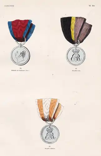 Hanovre XI bis. - Wilhelms-Medaille Hannover Orden medal decoration Medaille