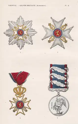 Norwege - Grande Bretagne (Supplement). - Norge Norway Norwegen Great Britain order Orden medal decoration Med