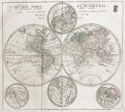Mappa Geographica Utriusque Terrae Hemisphaerii - World map / Weltkarte / Mappemonde