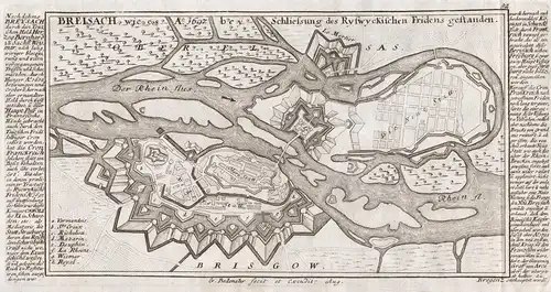 Breisach wie es A. 1607 bey Schliessung des Ryswyckischen Friedens gestanden - Breisach am Rhein / Brisach / B