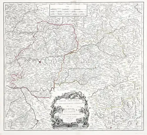 Partie orientale du Gouvernement Général de la Guienne où se trouvent le Quercy et le Rouergue - Guyenne Querc