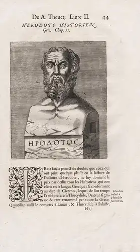 Herodote Historien Grec - Herodot (c.484-425 BC) Herodotus Greek historian geographer Halicarnassus Portrait