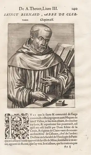 Sainct Bernard, Abbe de Clervaux - Bernard de Clairvaux (1090-1153) abbot Benedictine Portrait