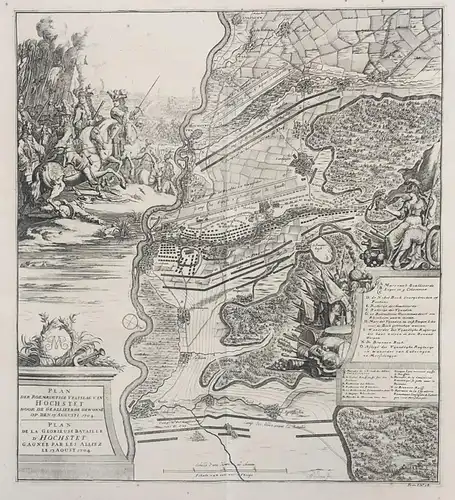 Plan de la glorieuse bataille d'Hochstet gagnée par les alliez le 13 aoust 1704 - Höchstädt an der Donau / LK