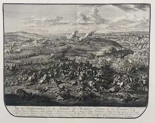 Vue et Representation de la Bataille de Hochstedt donnée le 13 d'aoust 1704 - Schlacht bei Höchstädt / Donau /