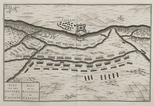 Plan de la Bataille de Cassano - Battaglia di Cassano d'Adda Lombardia Plan