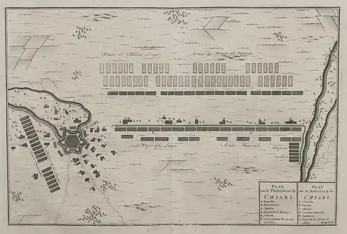 Plan de la Bataille de Chiari - Chiari / Lombardia / incisione