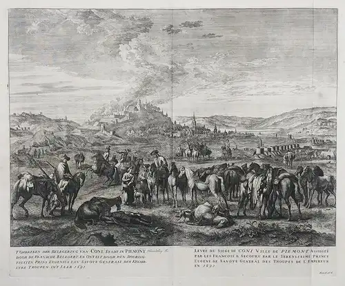 Levée du Siege de Coni Ville de Piemont... 1691 - Cuneo / Coni / Piemonte / Italia / Italy / Italien acquafort