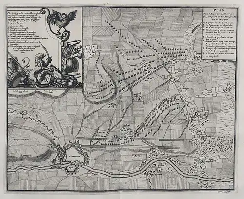Plan Van't Leger der Geallieerden gecampeert onder Maestricht den 14 May. 1704 - Maastricht / Holland / Nederl