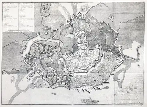 Plan de Temiswar - Timisoara / Temeswar / city plan / Stadtplan / Romania / Rumänien