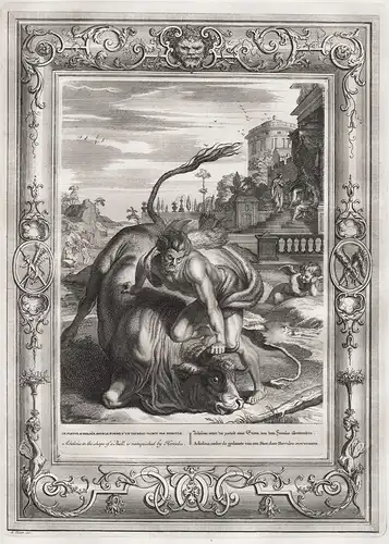 Le Fleuve Achelous, sous la Forme d'un Taureau, vaincu par Hercule. / Achelous unter der Gestalt eines Stiers