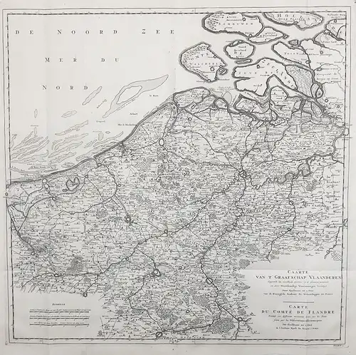 Carte du Comté de Flandre / Caarte van t' Graafschap Vlaanderen - Vlaanderen / Flandre / Flanders / Flandern /