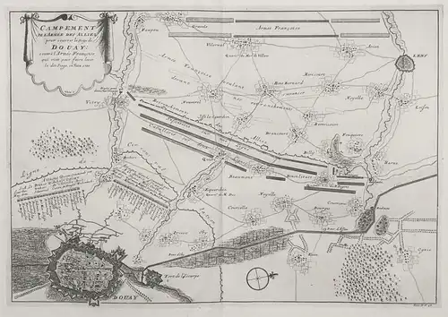 Campement de l'Armée des Alliez pour couvrir le siege de Douay contre l'Armee Francaise - Douai / Pas-de-Calai