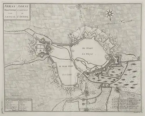 Arras Capitale de l'Artois - Arras / Pas-de-Calais / Hauts-de-France / fortification plan Festungsbau