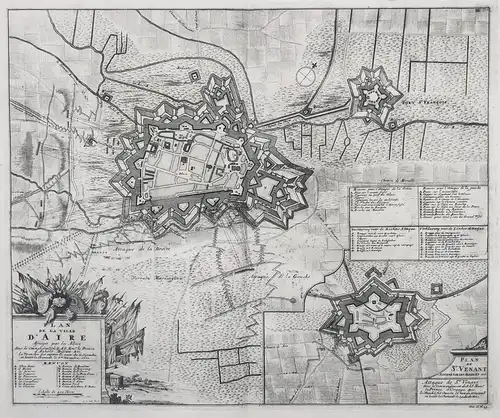 Plan de la Ville d'Aire - Aire-sur-la-Lys / Pas-de-Calais / France / Frankreich