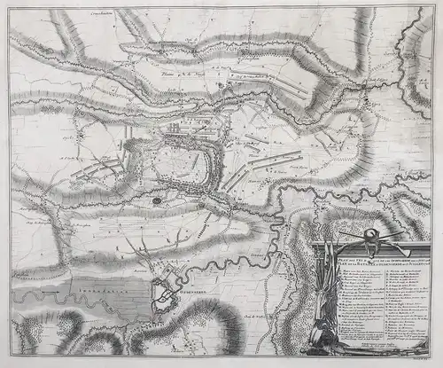 Plan de la Bataille d'Oudenaerde du 11 Juillet 1708 - Oudenaarde / Audenarde / Vlaanderen / Belgique / Belgium
