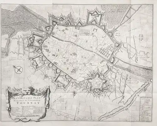 Le Veritable Plan de la Ville et Citadelle de Tournay - Tournai / Doornik / Region wallonne / city plan / Stad