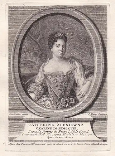 Catherine Alexiewna Czarine de Moscovie - Catherine I of Russia (1684-1727) Katharina I Alexejewna Zarin Moska