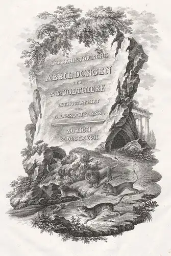 Naturhistorische Abbildungen der Saeugethiere - Titelblatt Titel title