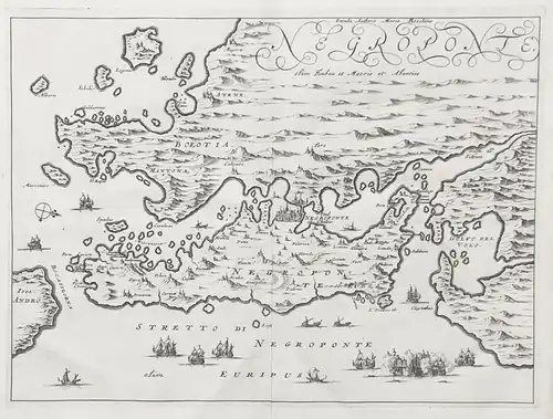 Insula Authore Marco Boschino Negroponte olim Eubea et Maoris et Abantias - Negroponte Euboea Euböa island Ins