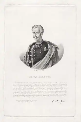 Carlo Alberto - Carlo Alberto di Savoia (1798-1849) Re di Sardegna Sardinia Sardinien Portrait