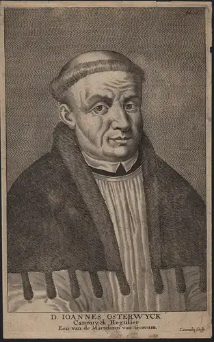 D. Ioannes Osterwyck - Johannes Osterwyck (c.1637 - c.1677) Gorkum Gorinchem Dutch preacher Predikant Portrait
