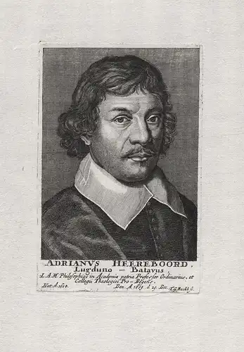 Adrianus Heereboord - Adriaan Heereboord (1613-1661) Dutch philosopher logician Leiden University Portrait