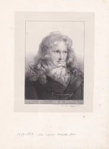 J. H. Bernardin de S. Pierre - Jacques-Henri Bernardin de Saint-Pierre (1737-1814) French author writer Schrif